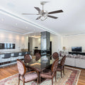 Parrot Uncle 52 Inch Contemporary Chrome Ceiling Fan with Integrated LED Lights and Remote Control